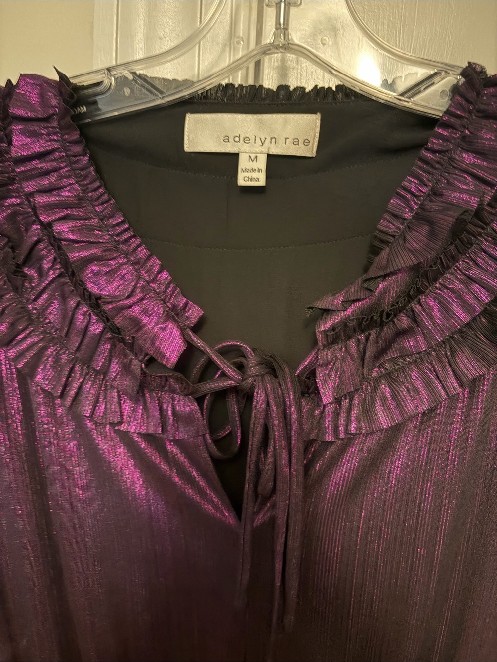 ADELYN RAE BARBARA METALLIC RUFFLED MIDI DRESS NWT - Picture 8 of 9